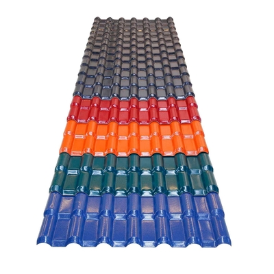 ASA Synthetic Resin Roof Tile Spanish Bamboo Wave For Villa Sheds Warehouse