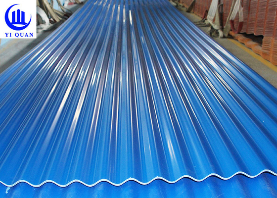 Blue PVC Plastic Heat Insulation Roof Tile 1.8mm For Station Shed