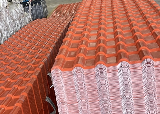 Color ASA Plastic Spanish Roof Tiles Weather Resistance Long Lifespan